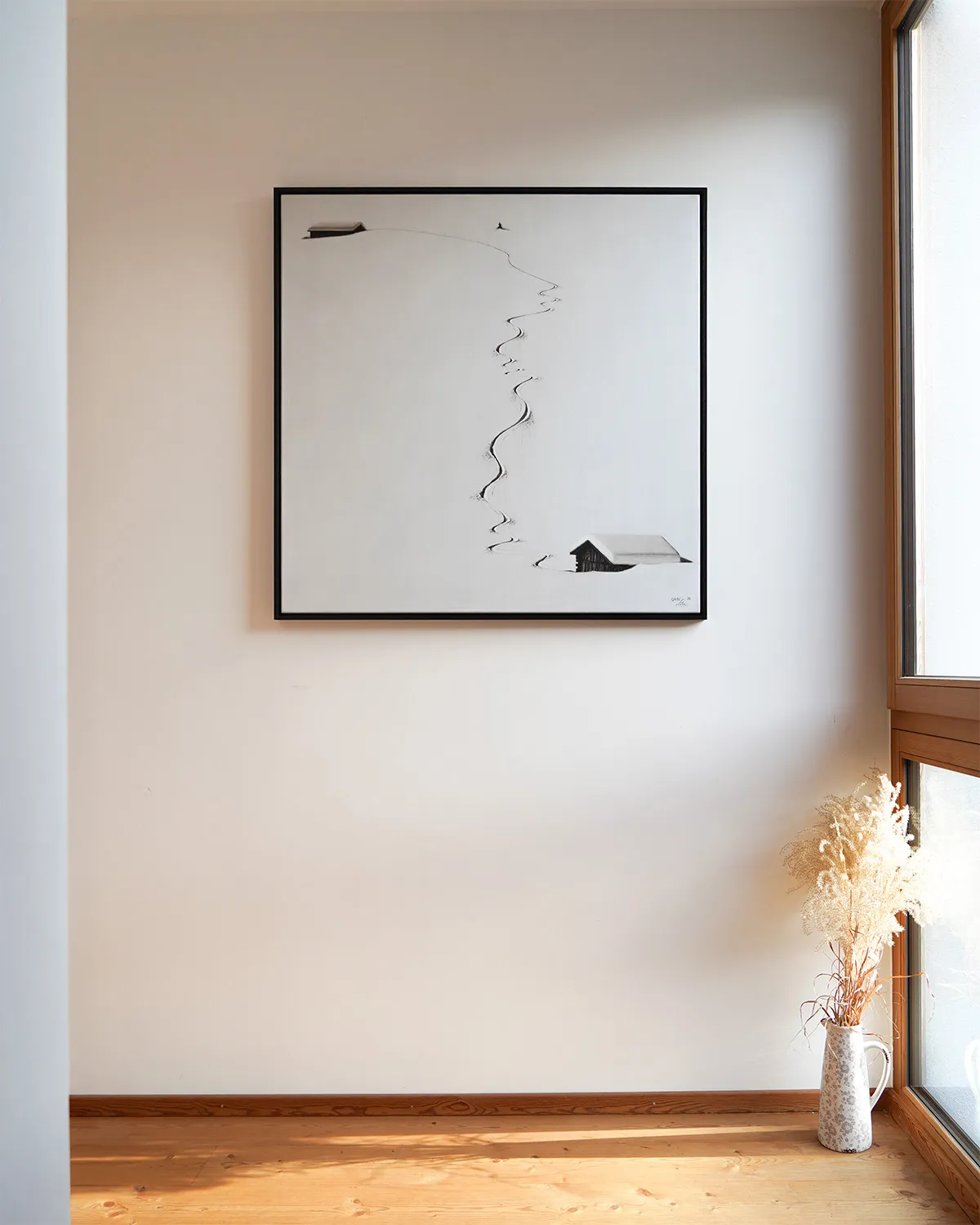 Kunstwerk im Gang einer Wohnung